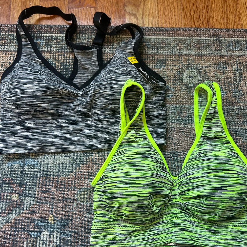 Coobie Black and Green Sports Bra Set